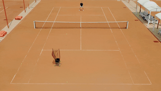 ACEMATE tennis robot moving on court